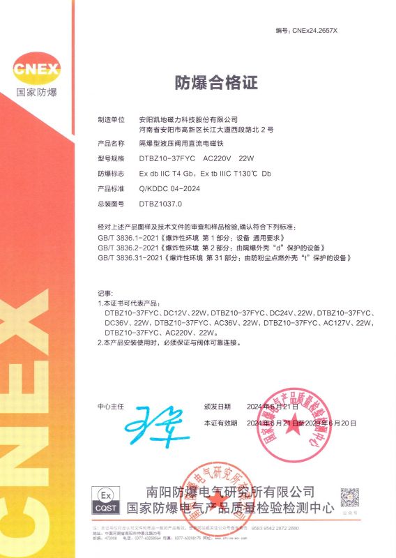 CNEx24.2657X DTBZ10-37FYC II�� �����ϸ�֤ ��Ч����2029��6��20��